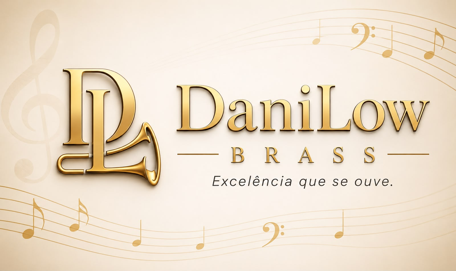 Logotipo Danilow Brass com pauta musical